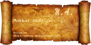 Makkai Akács névjegykártya